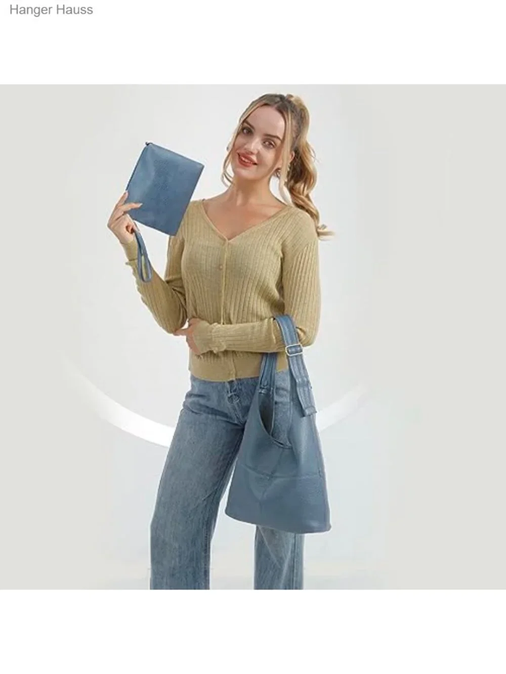 Vegan Leather Hobo Purse with Wristlet, Magnetic Closure, Adjustable Strap,
